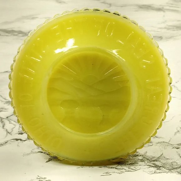 Degenhart Glass Ohio Salt Cellar Saucer Paperweight Trinket Vtg - Picture 8 of 11